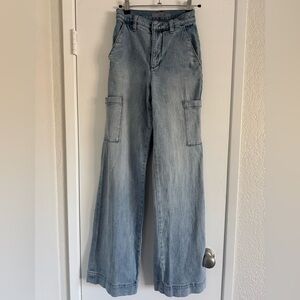 Joe's Jeans Light Blue Wide-Leg Cargo Jeans